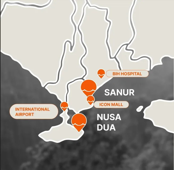 Nai location map showing Nusa Dua, Bali